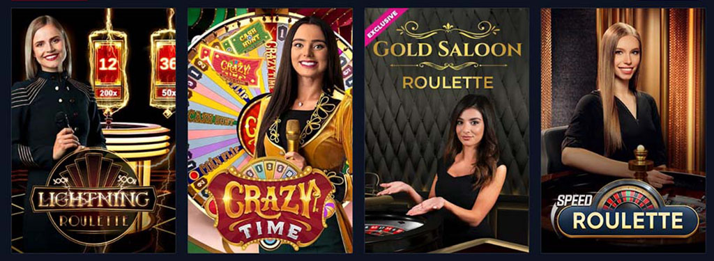lightning roulette, crazy time, gold saloon roulette, speed roulette, live casino, dealers, rabona casino, exclusive tables