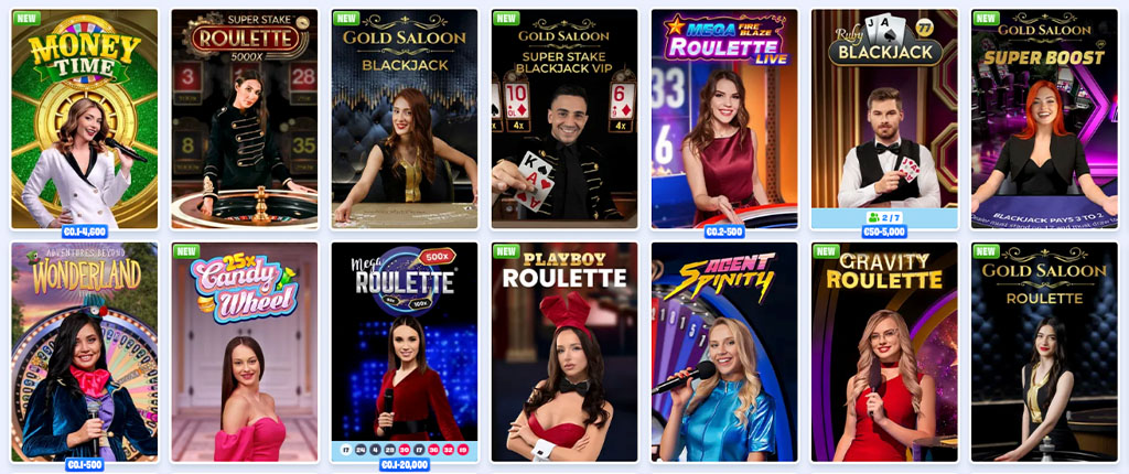 Available Live Casino Games at OnlySpins