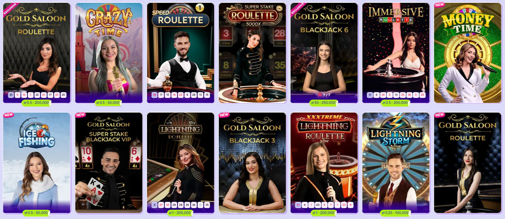 Live Games at Spinbara Casino, roulette, blackjack