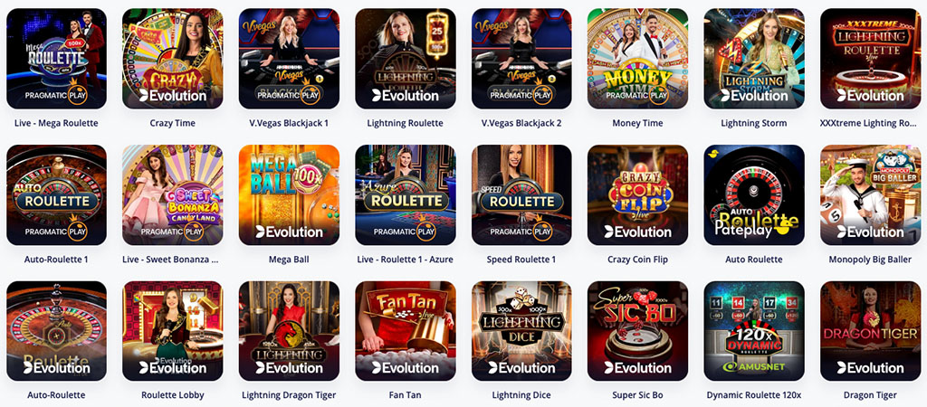 Slot Machines at V Vegas Casino, Live Casino Games Available