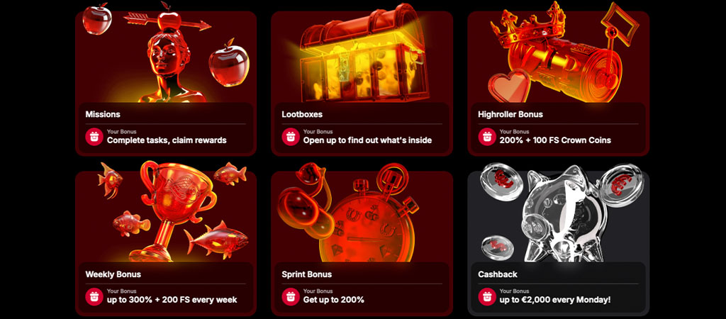 FieryPlay Casino, Free Crown Points, highroller bonus