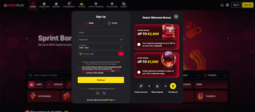 Create a New Account Within Seconds, register