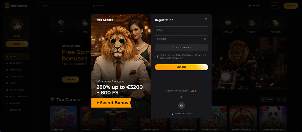 How to Register on the Wild Chance Casino Platform in 5 Steps?