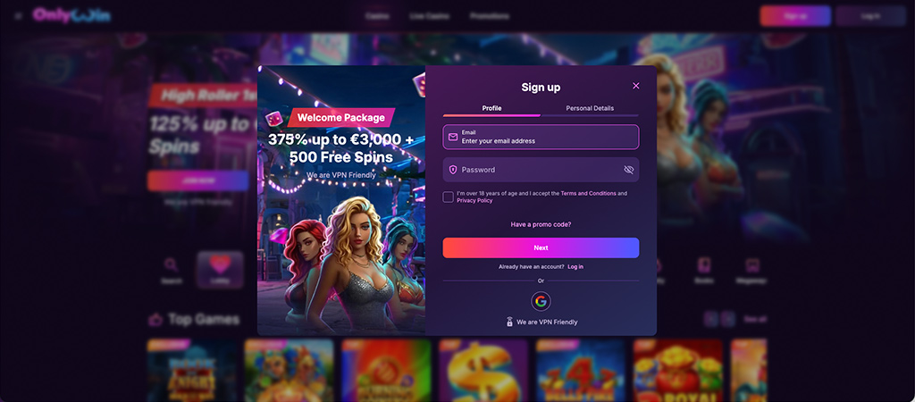 How to Register at OnlyWin Casino in 5 Steps